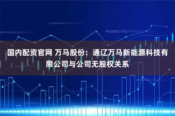 国内配资官网 万马股份：通辽万马新能源科技有限公司与公司无股权关系